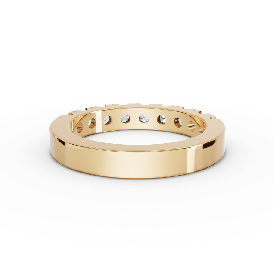 0.91 Ct Round Lab Diamond Half Eternity Band