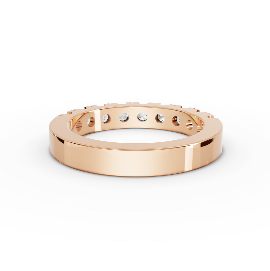 0.91 Ct Round Lab Diamond Half Eternity Band