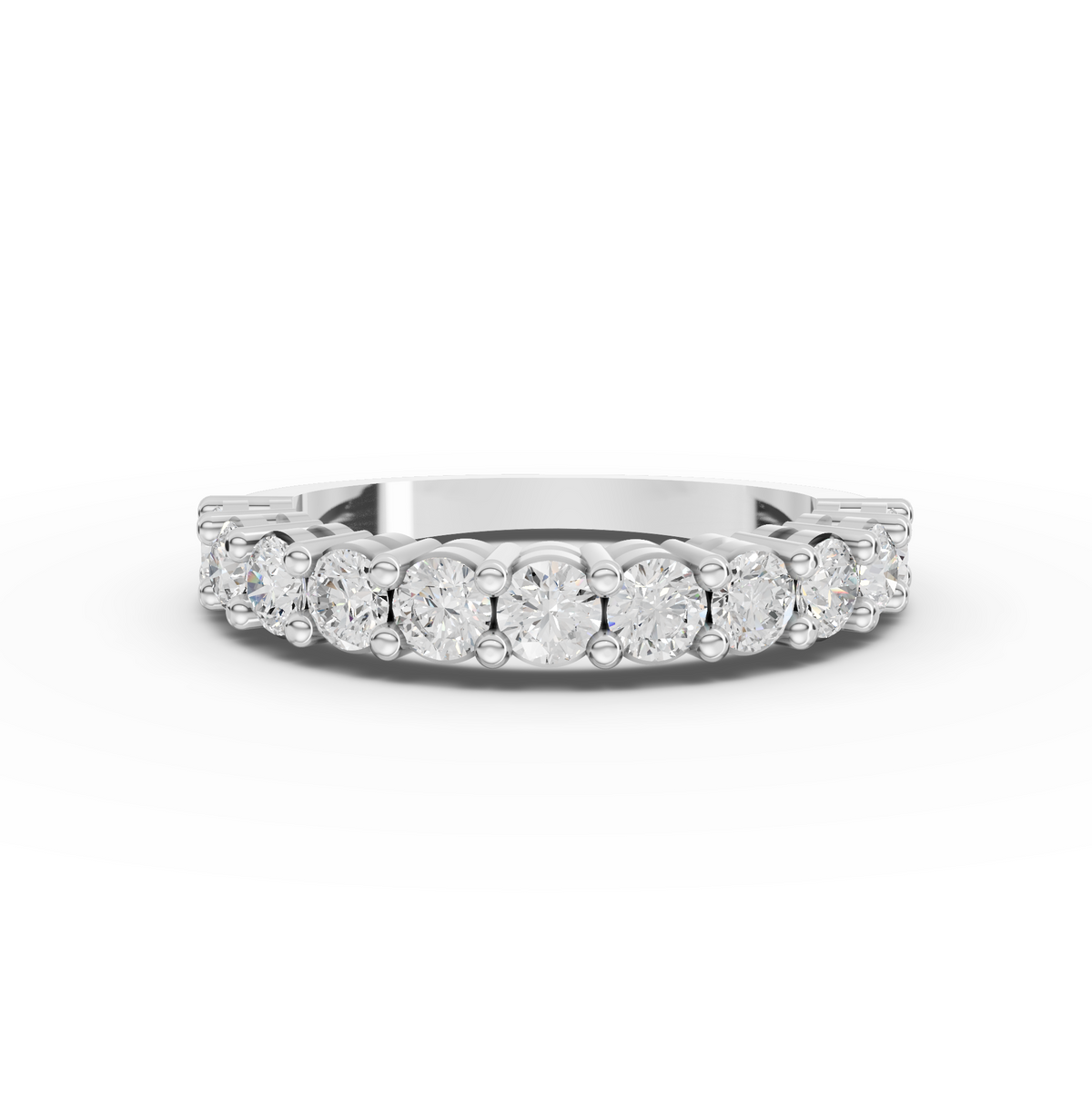 1.11 Ct Valencia Round Lab Grown Diamond Half Eternity Ring