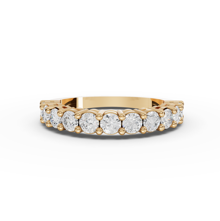1.11 Ct Round Baskets Setting Half Eternity Ring