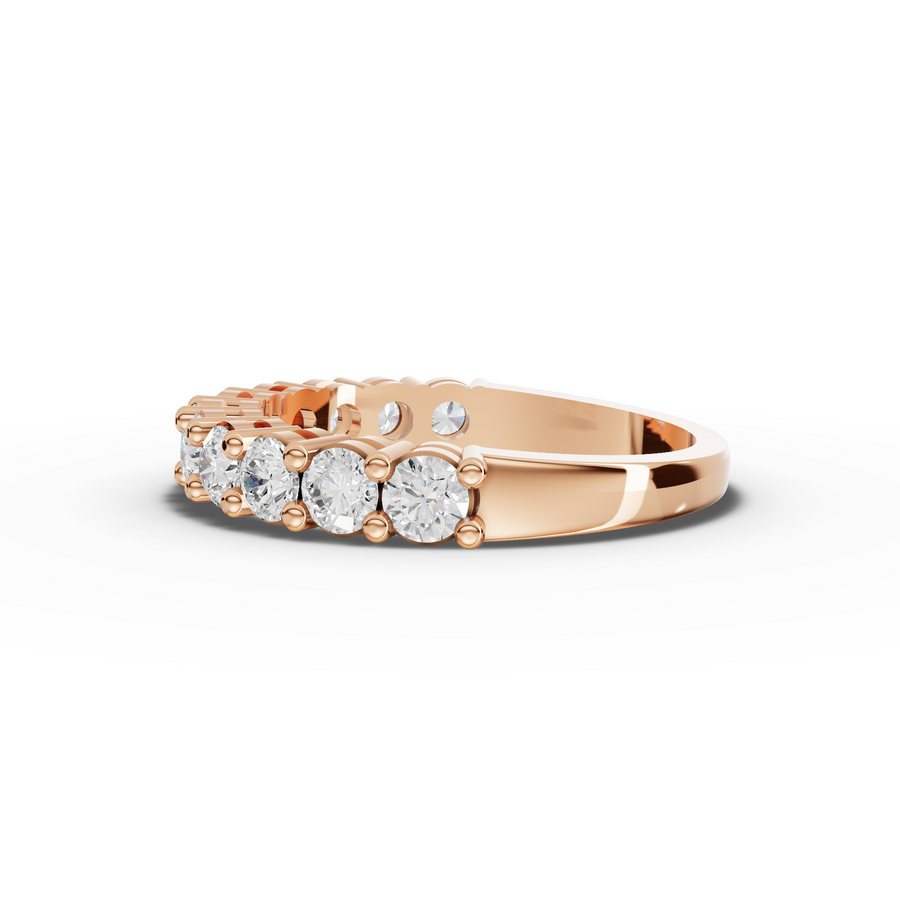 1.11 Ct Round Baskets Setting Half Eternity Ring