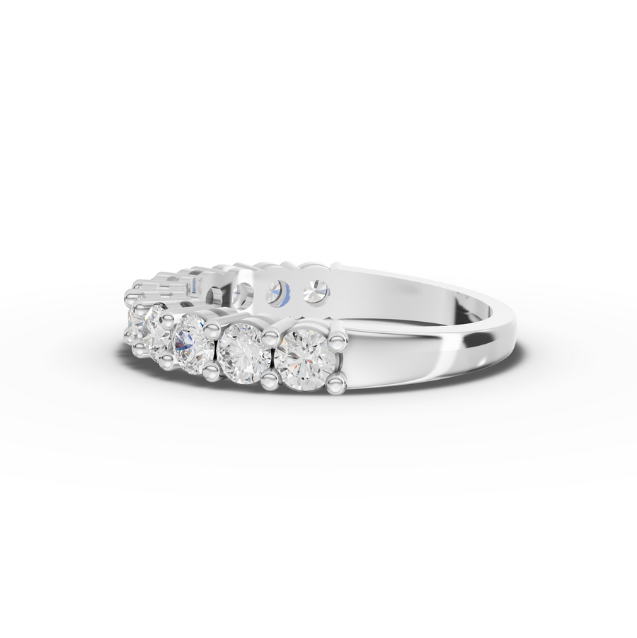 1.11 Ct Round Baskets Setting Half Eternity Ring