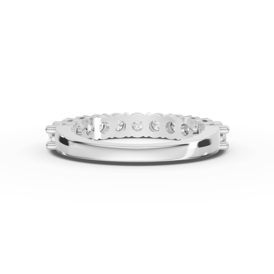 1.11 Ct Round Baskets Setting Half Eternity Ring