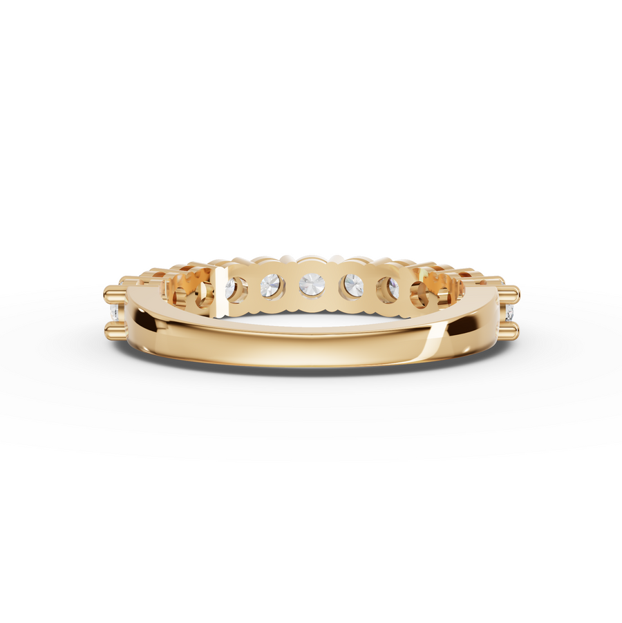 1.11 Ct Round Baskets Setting Half Eternity Ring