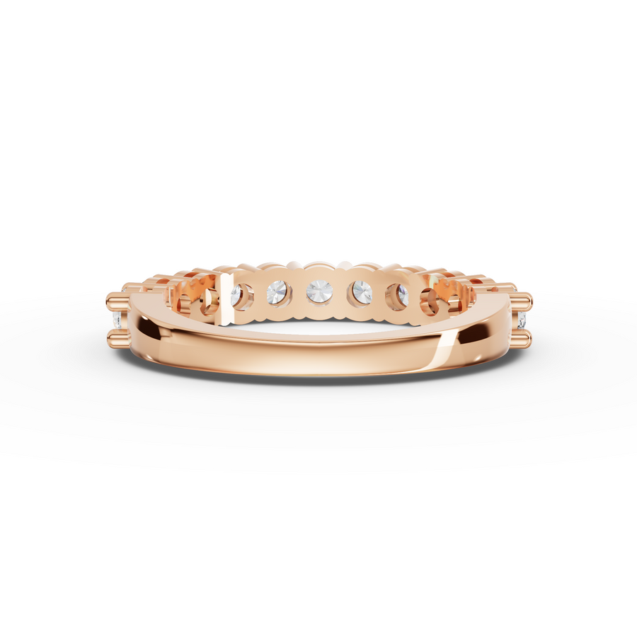 1.11 Ct Round Baskets Setting Half Eternity Ring