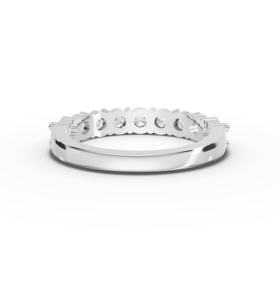0.91 Ct Round Baskets Setting Half Eternity Ring