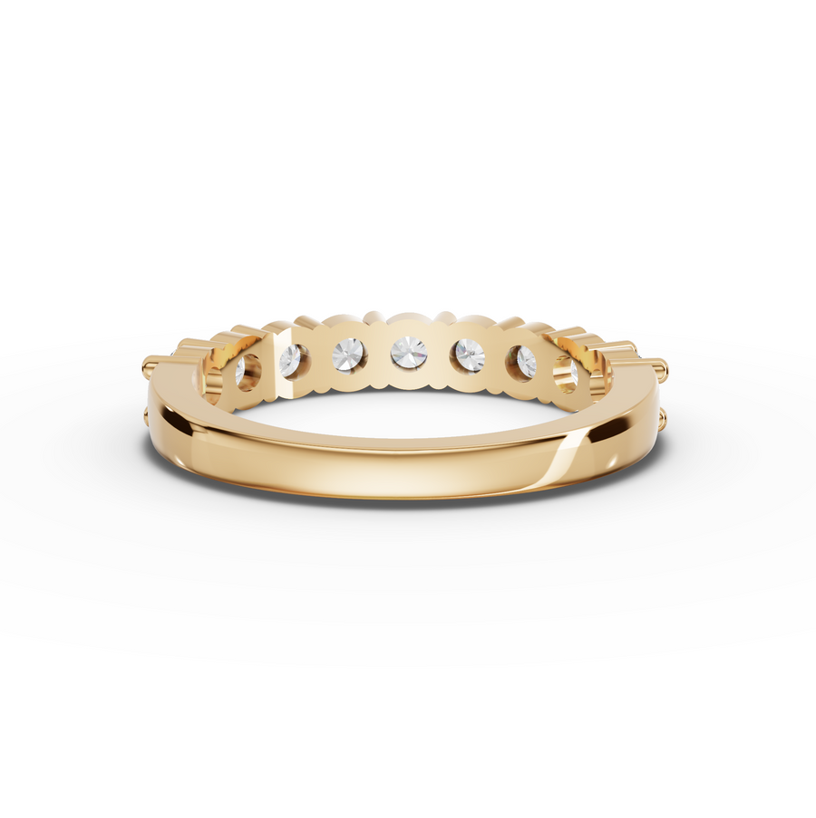 0.91 Ct Round Baskets Setting Half Eternity Ring