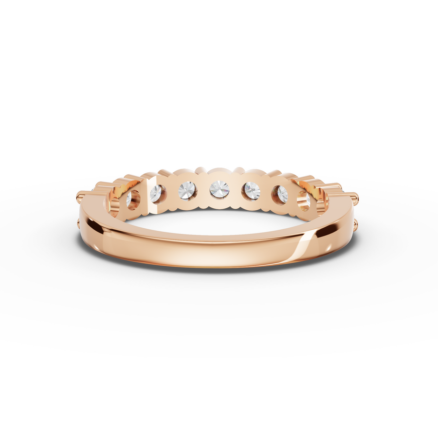 0.91 Ct Round Baskets Setting Half Eternity Ring