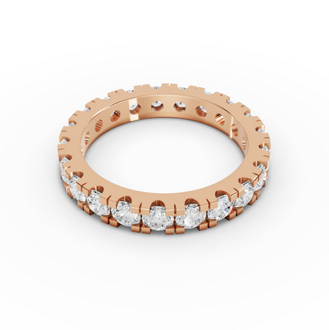 2.13 Ct Round Brilliant Lab Diamond Half Eternity Channel Band