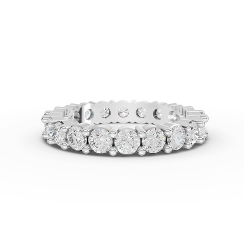 2.03 Ct Round Shared Prong Lab Diamond Full Eternity Ring