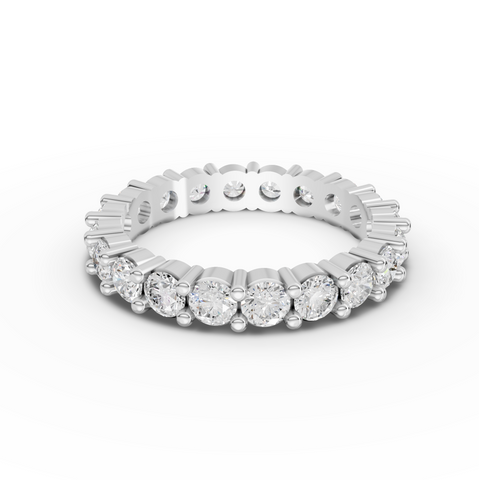 2.03 Ct Round Shared Prong Lab Diamond Full Eternity Ring