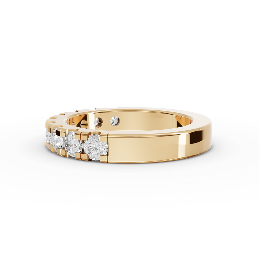 1.16 Ct Round Bar-Set Half Eternity Band