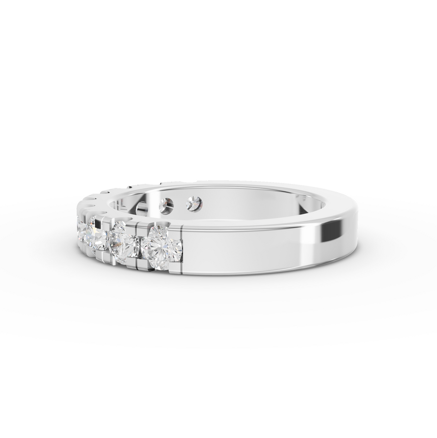 1.16 Ct Round Bar-Set Half Eternity Band