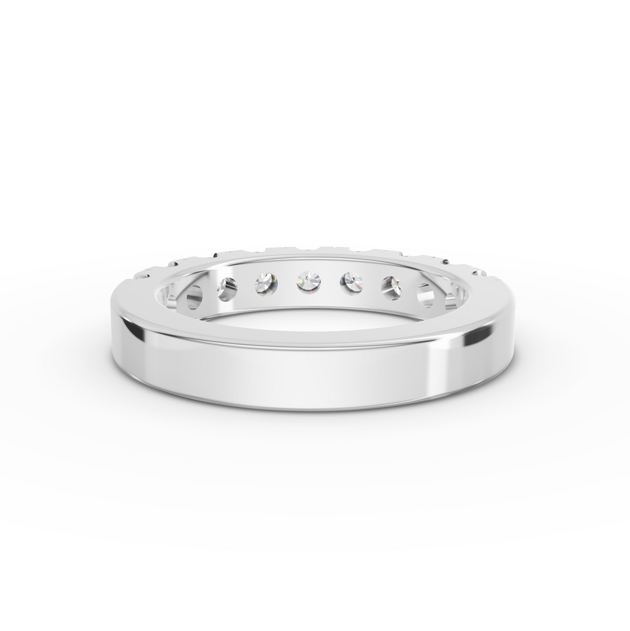 1.16 Ct Round Bar-Set Half Eternity Band