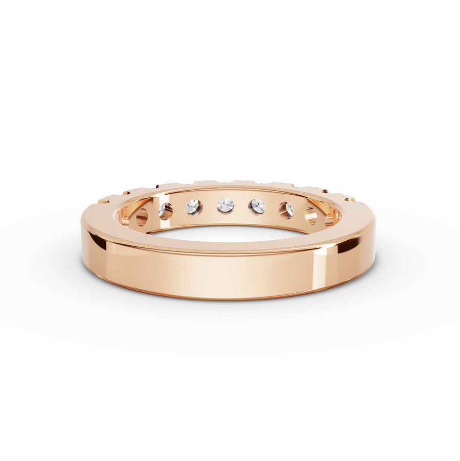 1.16 Ct Round Bar-Set Half Eternity Band