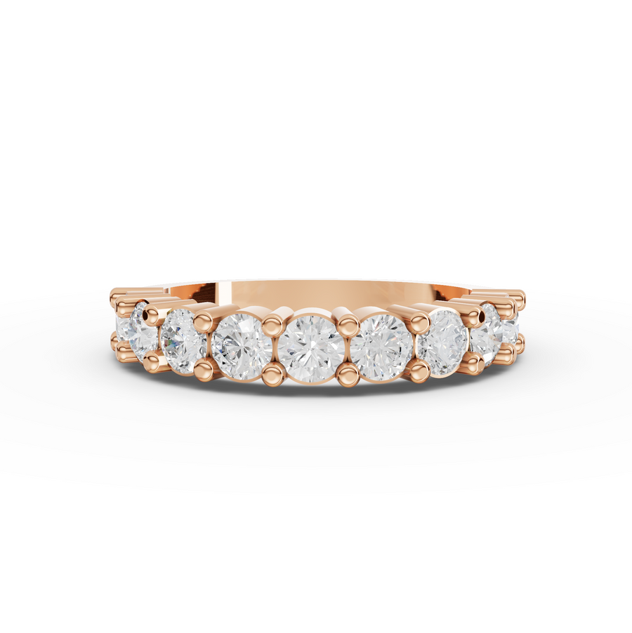 1.16 Ct Round Baskets Set Half Eternity Ring