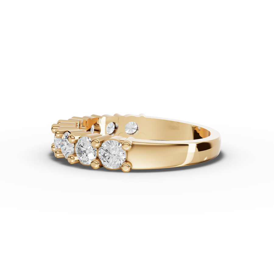 1.16 Ct Round Baskets Set Half Eternity Ring