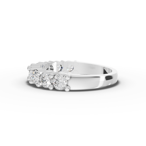 1.16 Ct Round Diamond U-Prong Shared Prong Half Eternity Ring