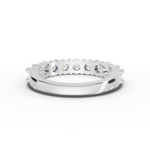 1.16 Ct Round Diamond U-Prong Shared Prong Half Eternity Ring