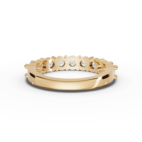 1.16 Ct Round Diamond U-Prong Shared Prong Half Eternity Ring