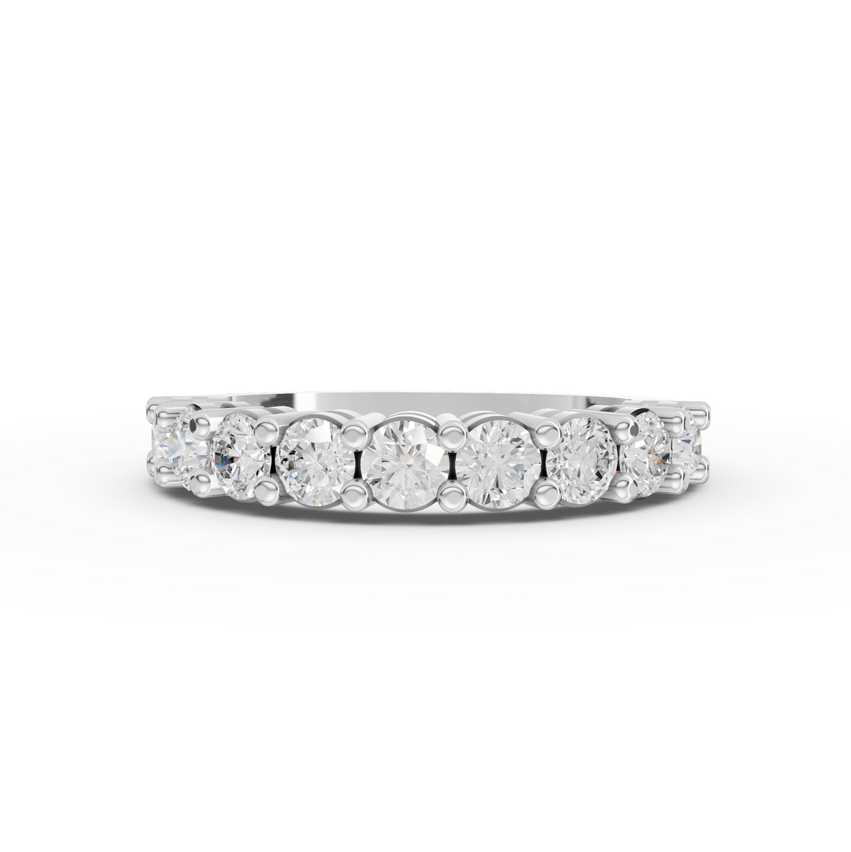 1.16 Ct Round Diamond Scallop Shared Prong Wedding Band