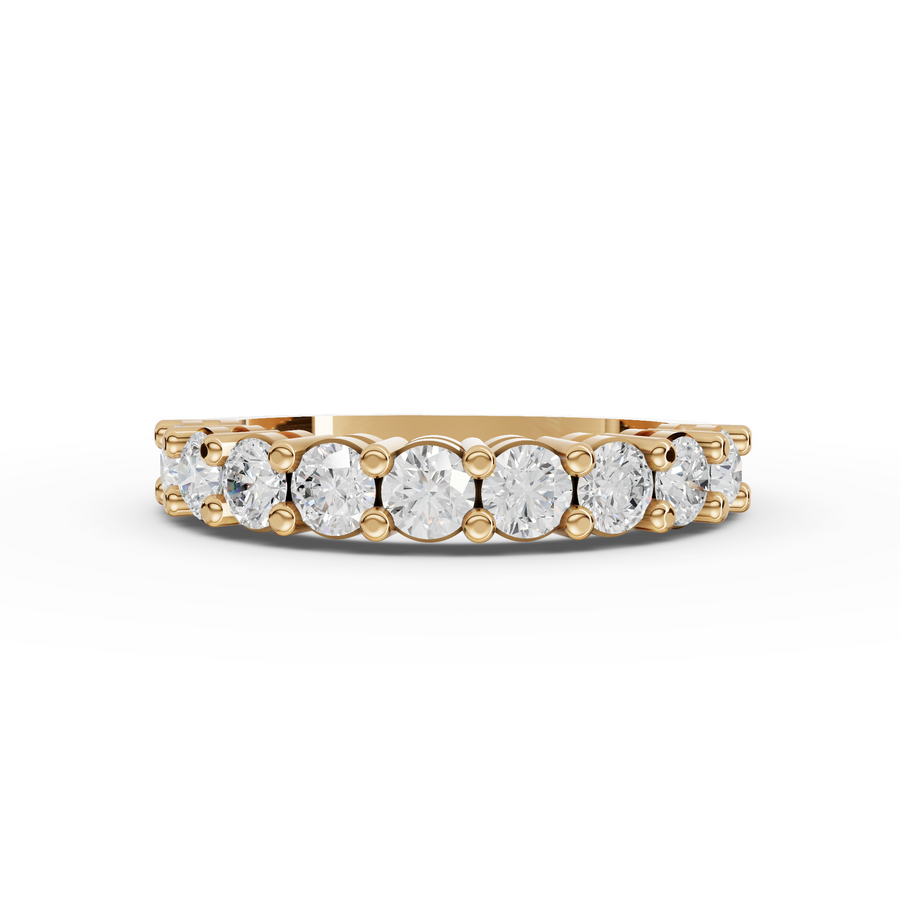 1.16 Ct Round Shared Prong Half Eternity Band