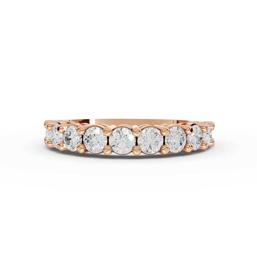 1.16 Ct Round Shared Prong Half Eternity Band