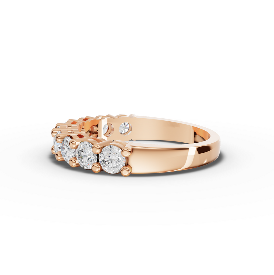 1.16 Ct Round Shared Prong Half Eternity Band