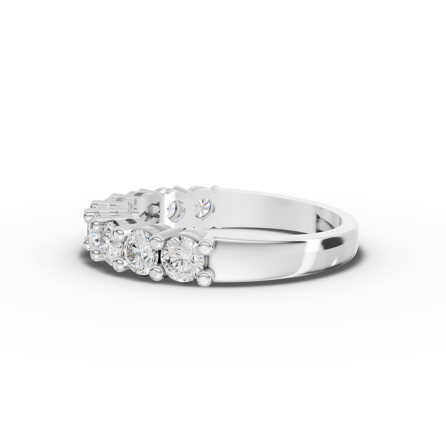 1.16 Ct Round Shared Prong Half Eternity Band