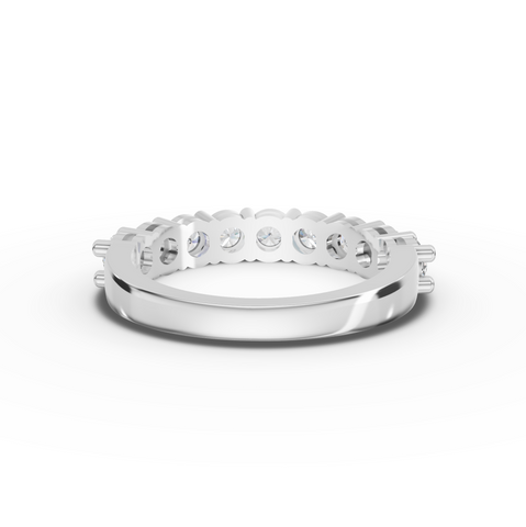 1.16 Ct Round Diamond Scallop Shared Prong Wedding Band