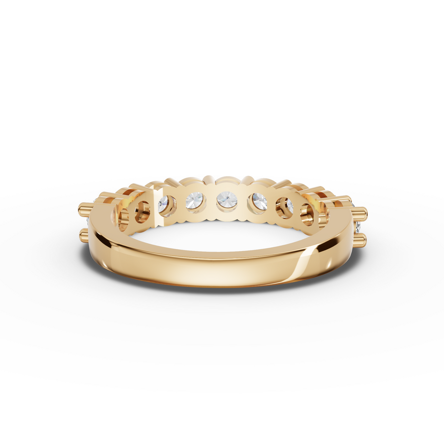 1.16 Ct Round Shared Prong Half Eternity Band