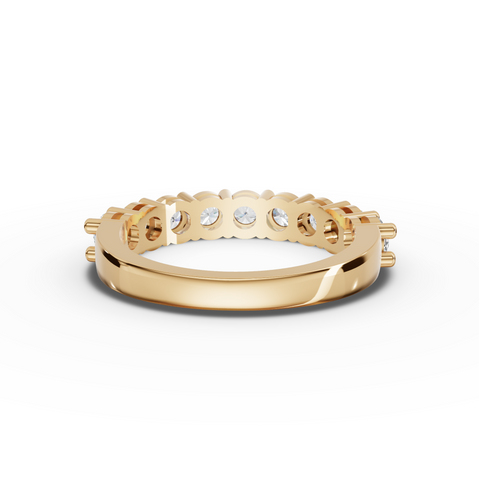 1.16 Ct Round Diamond Scallop Shared Prong Wedding Band