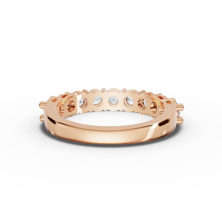 1.16 Ct Round Shared Prong Half Eternity Band
