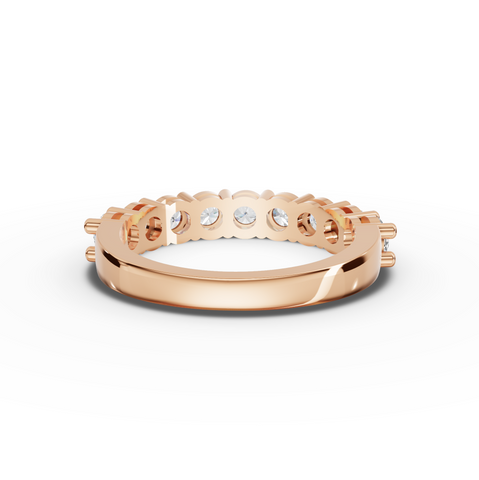 1.16 Ct Round Diamond Scallop Shared Prong Wedding Band