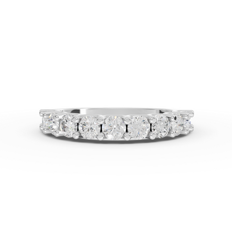 1.16 Ct Round Diamond U-Prong Shared Prong Half Eternity Ring