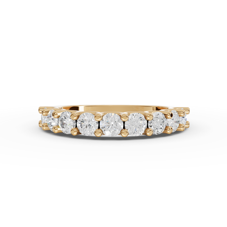 1.16 Ct Round U-Prong Half Eternity Ringg