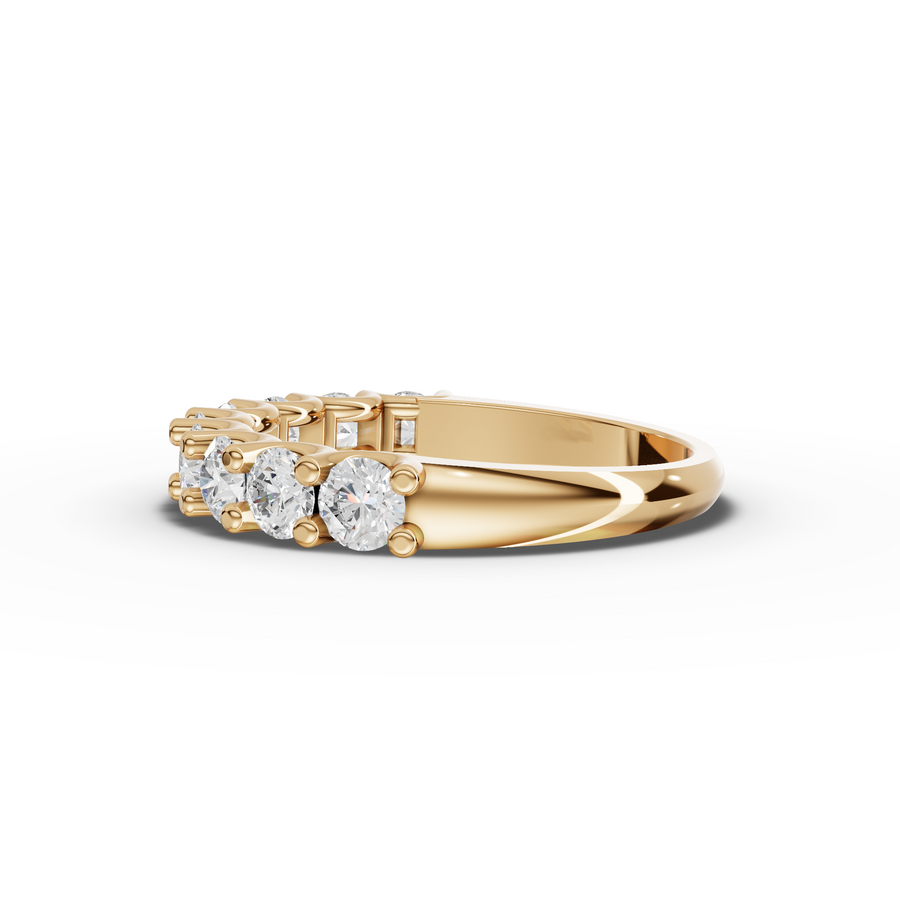1.16 Ct Round U-Prong Half Eternity Ringg