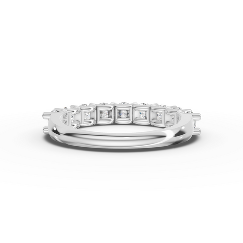 1.16 Ct Round Diamond U-Prong Shared Prong Half Eternity Ring