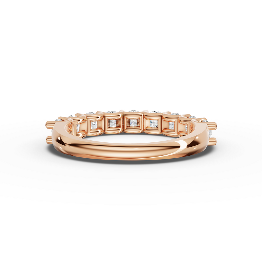 1.16 Ct Round U-Prong Half Eternity Ringg