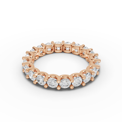 2.57 Ct Round Diamond U-Prong Eternity Wedding Band