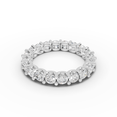 2.57 Ct Round Diamond U-Prong Eternity Wedding Band