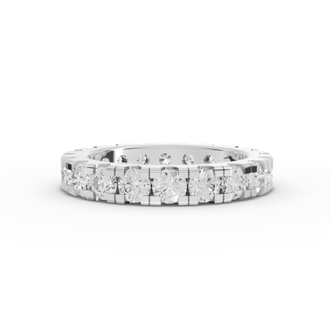 2.57 Ct Minimalist Bar Set Round Diamond Eternity Ring