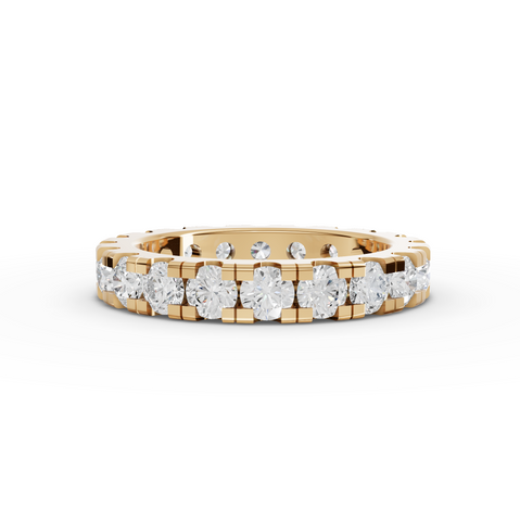 2.57 Ct Minimalist Bar Set Round Diamond Eternity Ring