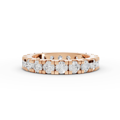 2.57 Ct Minimalist Bar Set Round Diamond Eternity Ring