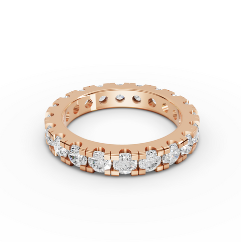 2.57 Ct Minimalist Bar Set Round Diamond Eternity Ring