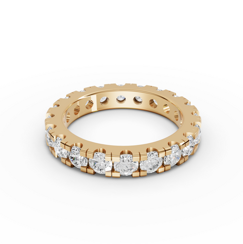 2.57 Ct Minimalist Bar Set Round Diamond Eternity Ring