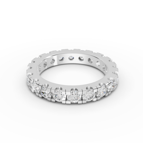 2.57 Ct Minimalist Bar Set Round Diamond Eternity Ring
