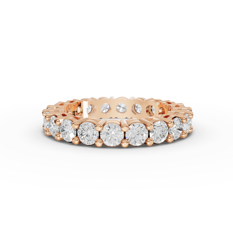 2.57 Ct Round Diamond Eternity Wedding Band Shared Prong