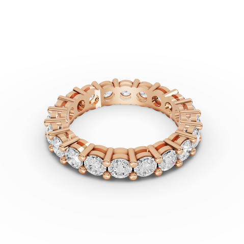 2.57 Ct Round Diamond Eternity Wedding Band Shared Prong