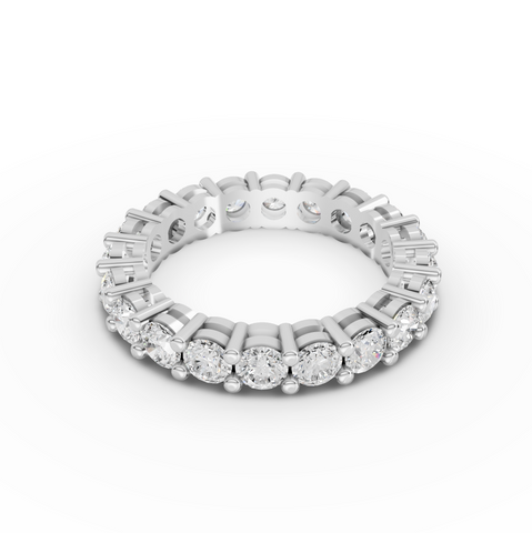 2.57 Ct Round Diamond Eternity Wedding Band Shared Prong